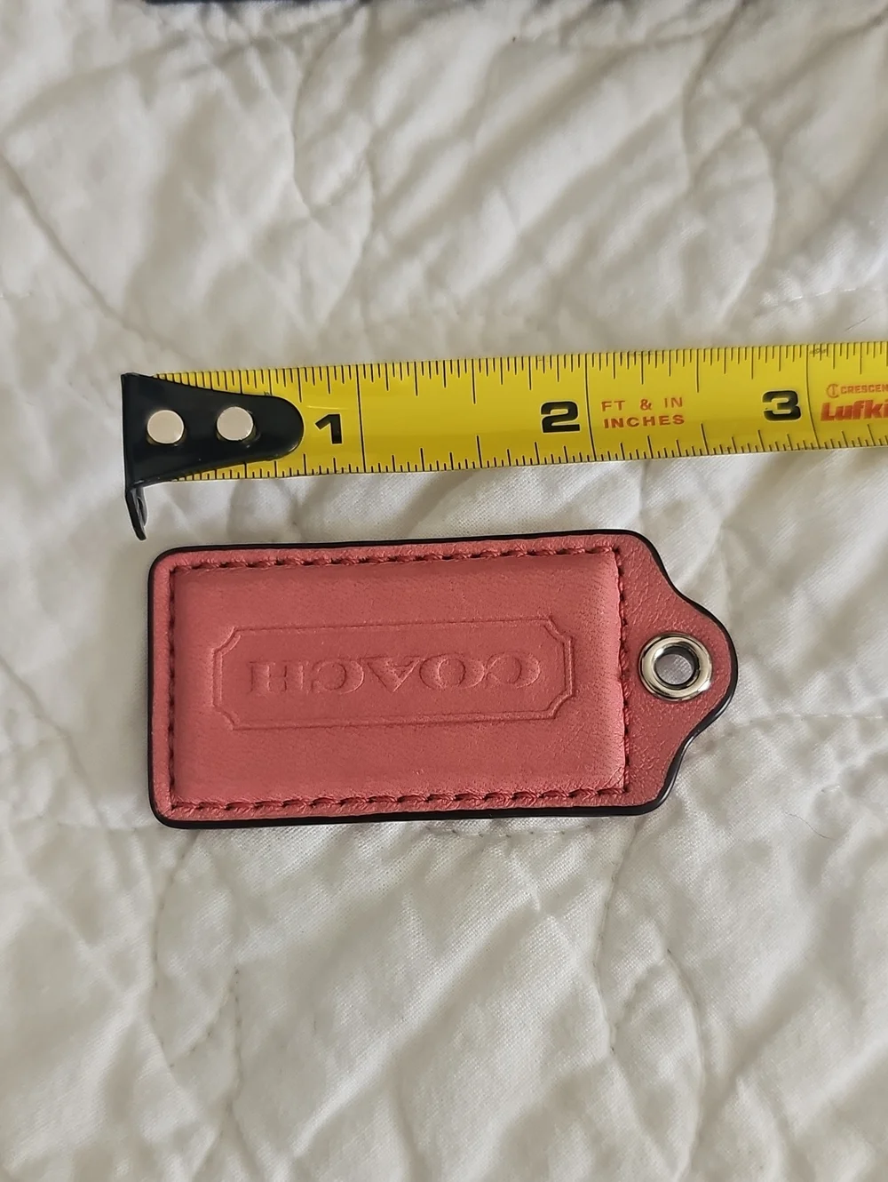 Coach Pink Leather hangtag